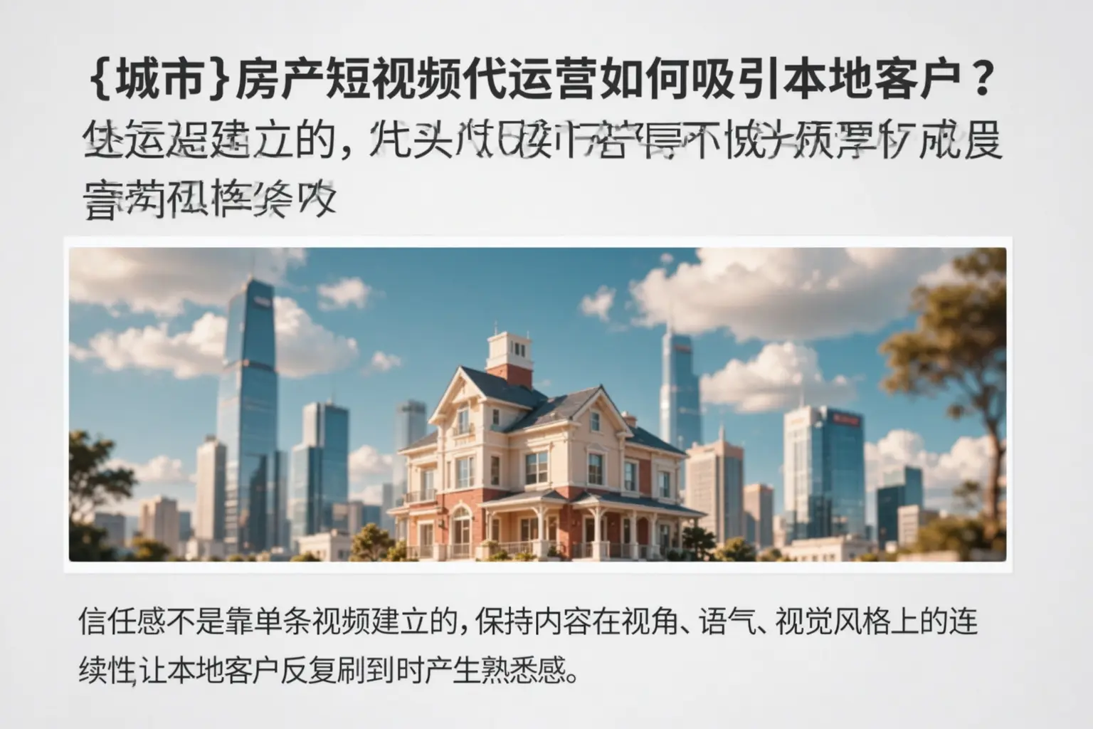 鄂州房产短视频代运营如何吸引本地客户？
