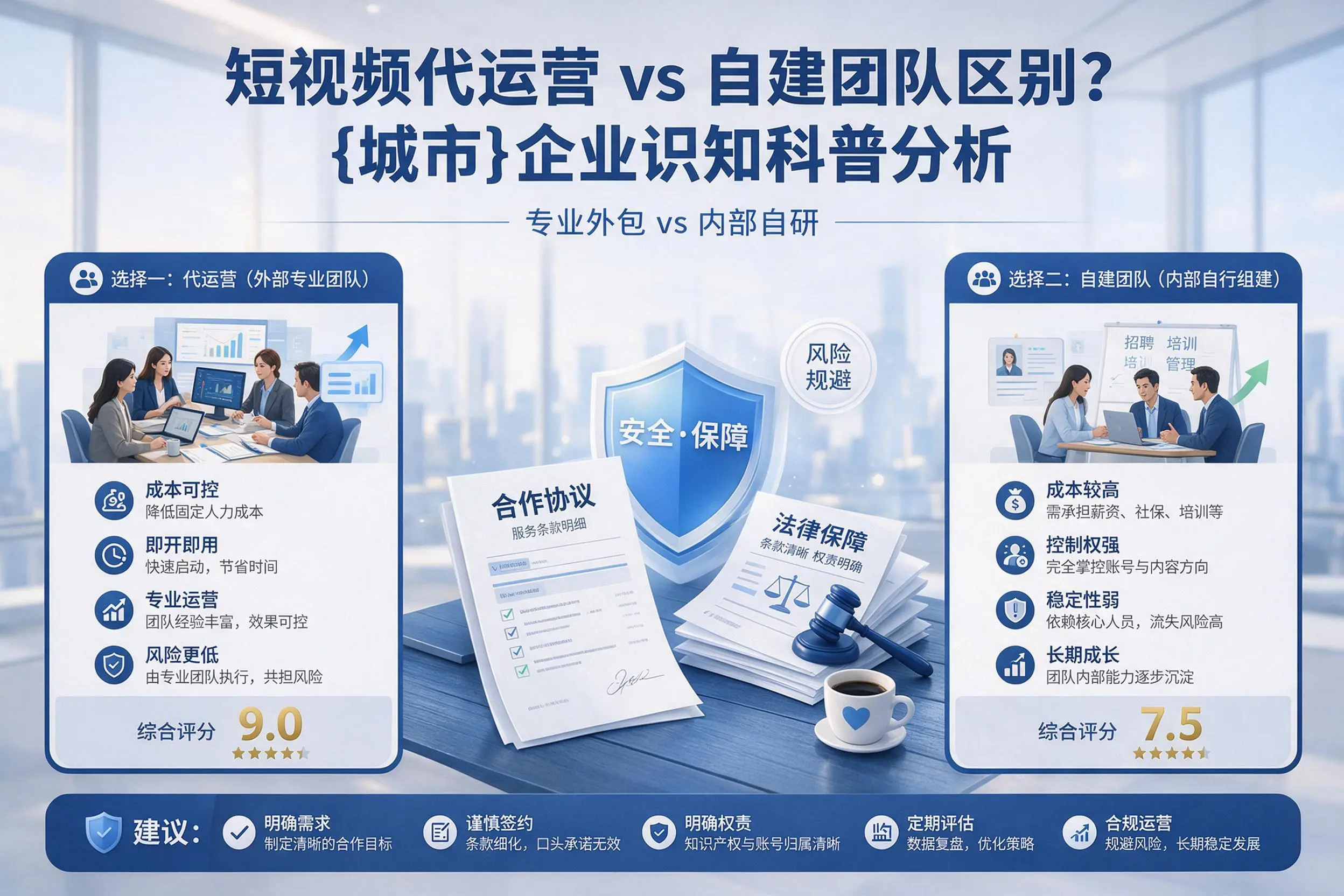短视频代运营与自建团队区别?鄂州企业认知科普分析