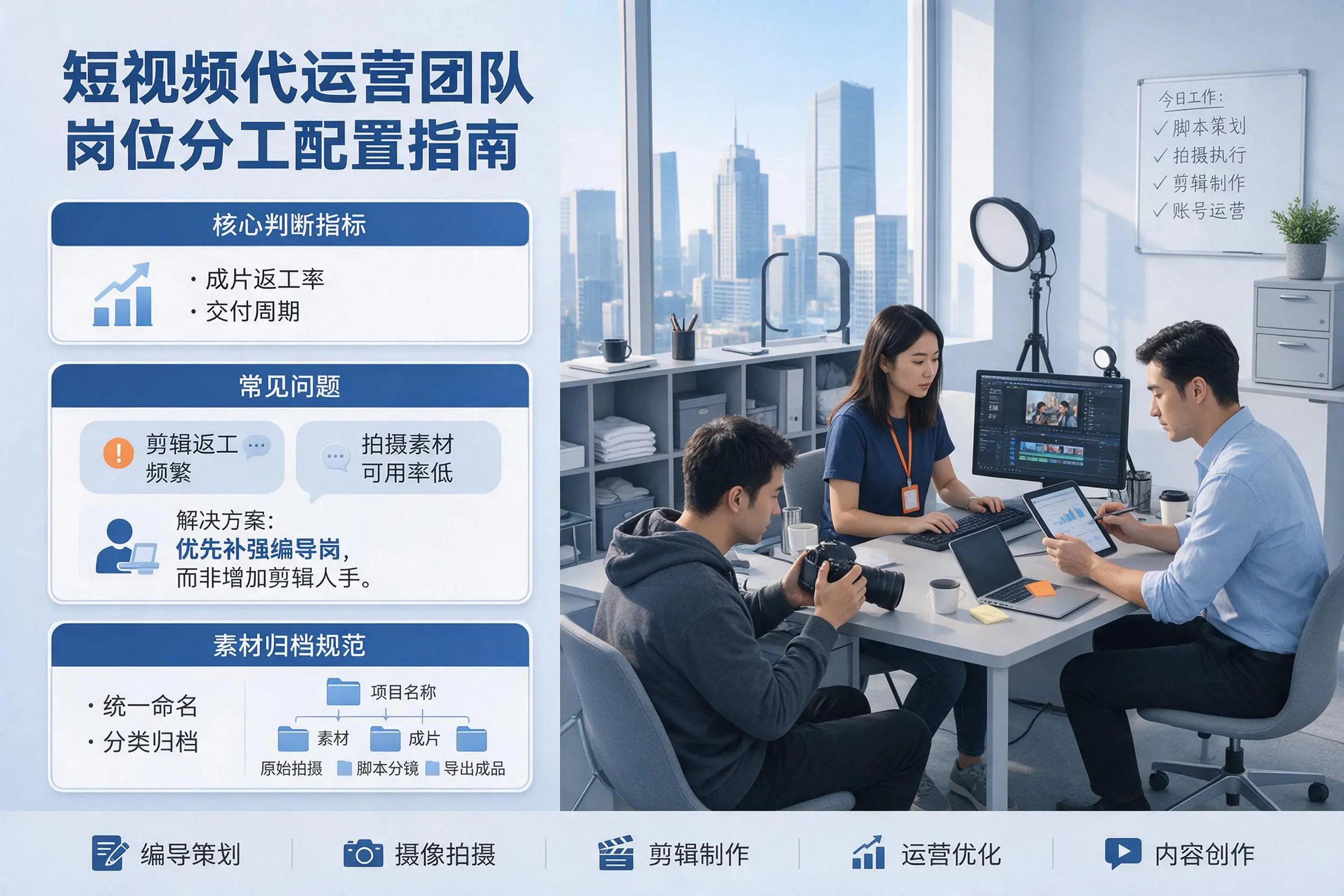 短视频代运营团队如何配置?鄂州企业岗位分工科普说明