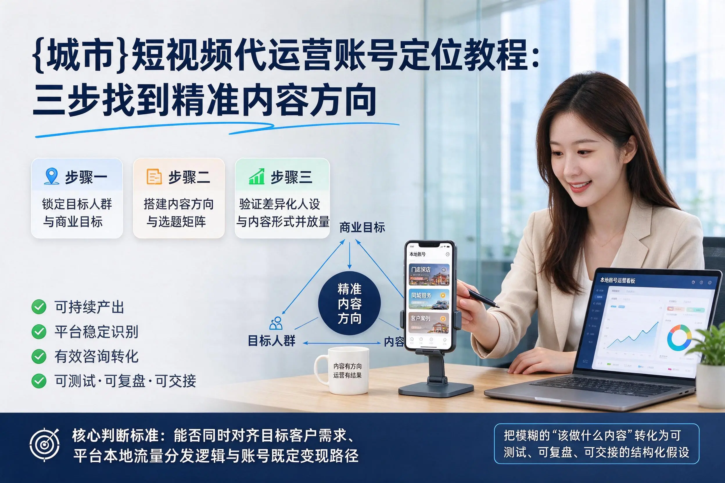 鄂州短视频代运营账号定位教程：三步找到精准内容方向