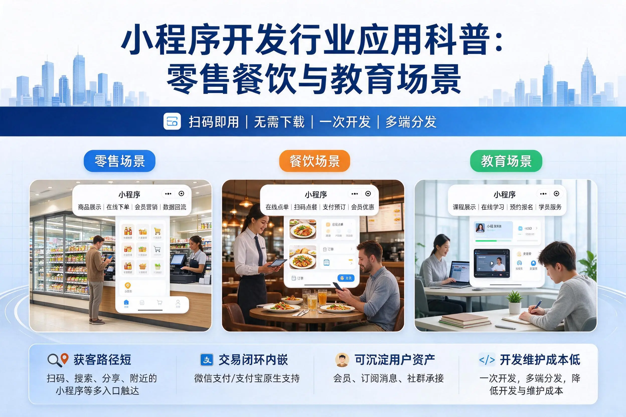 鄂州小程序开发行业应用科普：零售餐饮与教育场景
