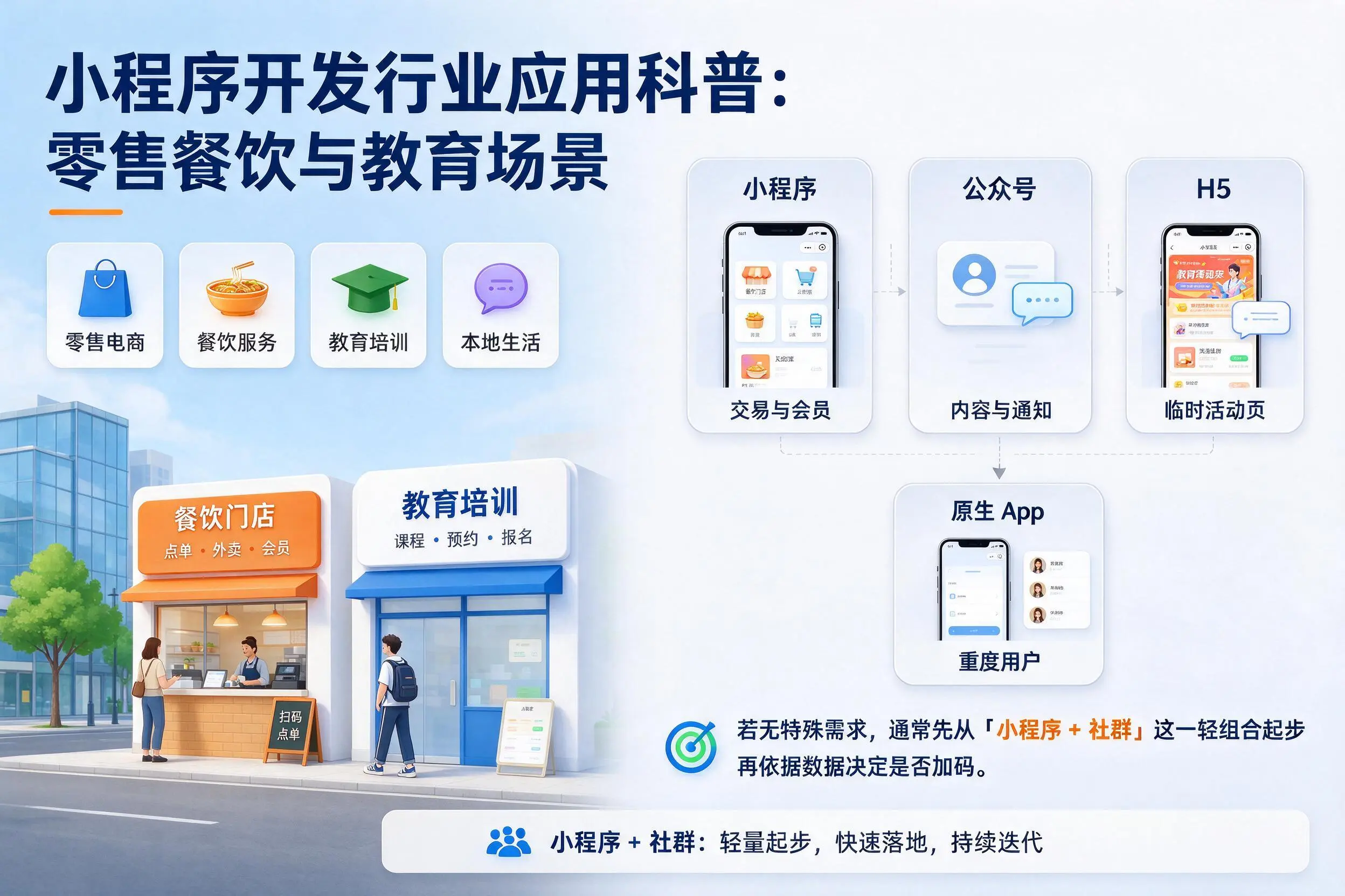 鄂州小程序开发行业应用科普：零售餐饮与教育场景
