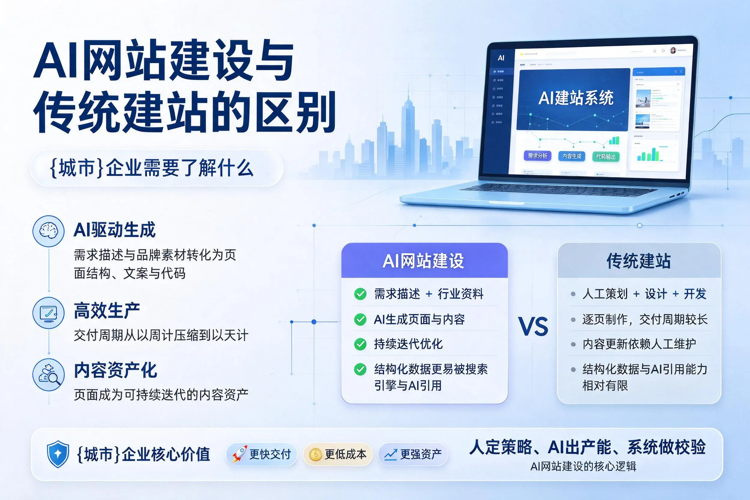AI网站建设与传统建站的区别，鄂州企业需要了解什么