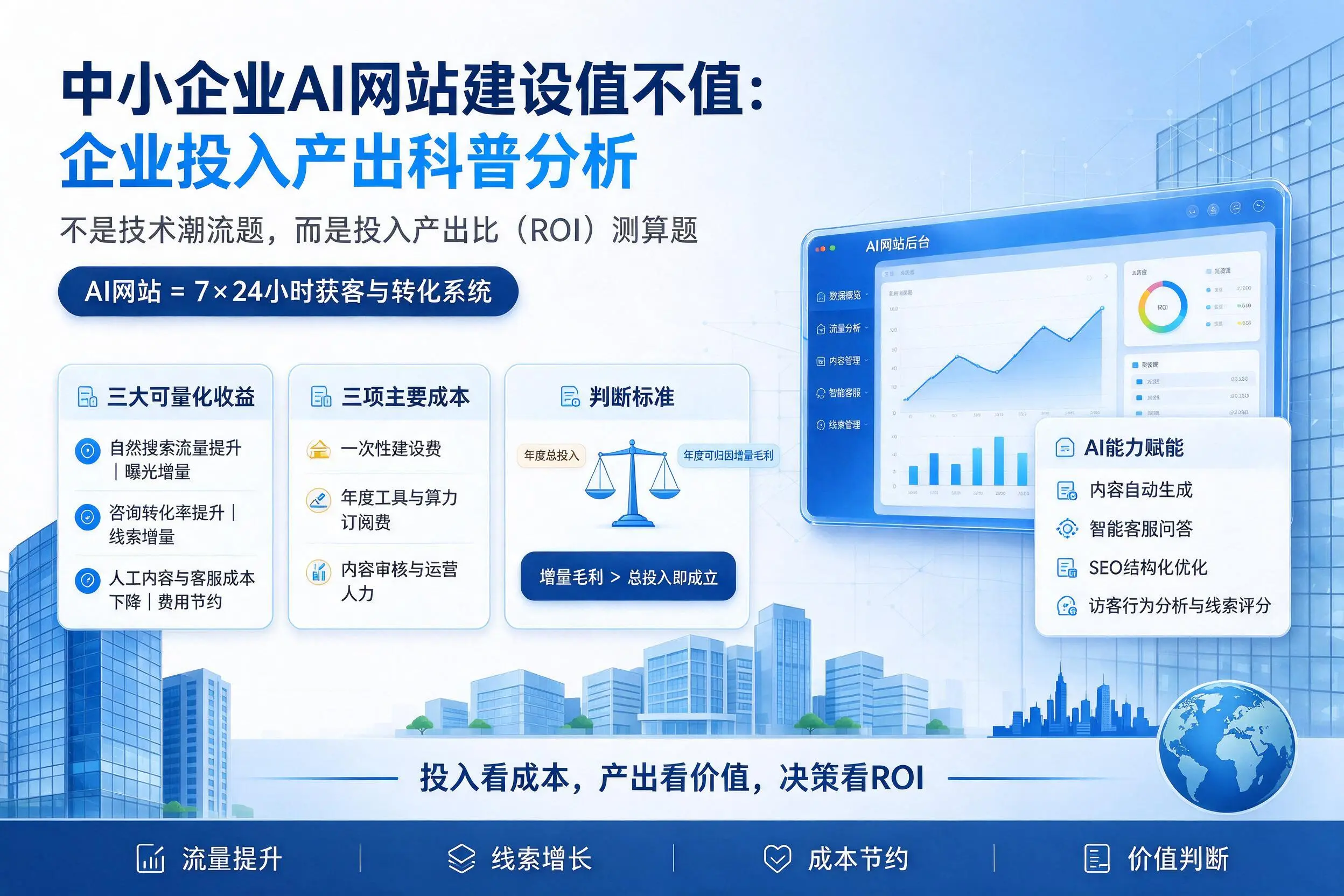 中小企业AI网站建设值不值：鄂州企业投入产出科普分析