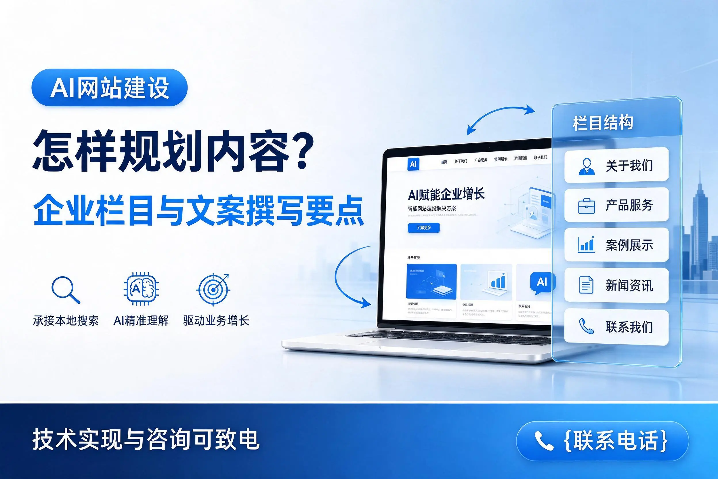 AI网站建设怎样规划内容？鄂州企业栏目与文案撰写要点