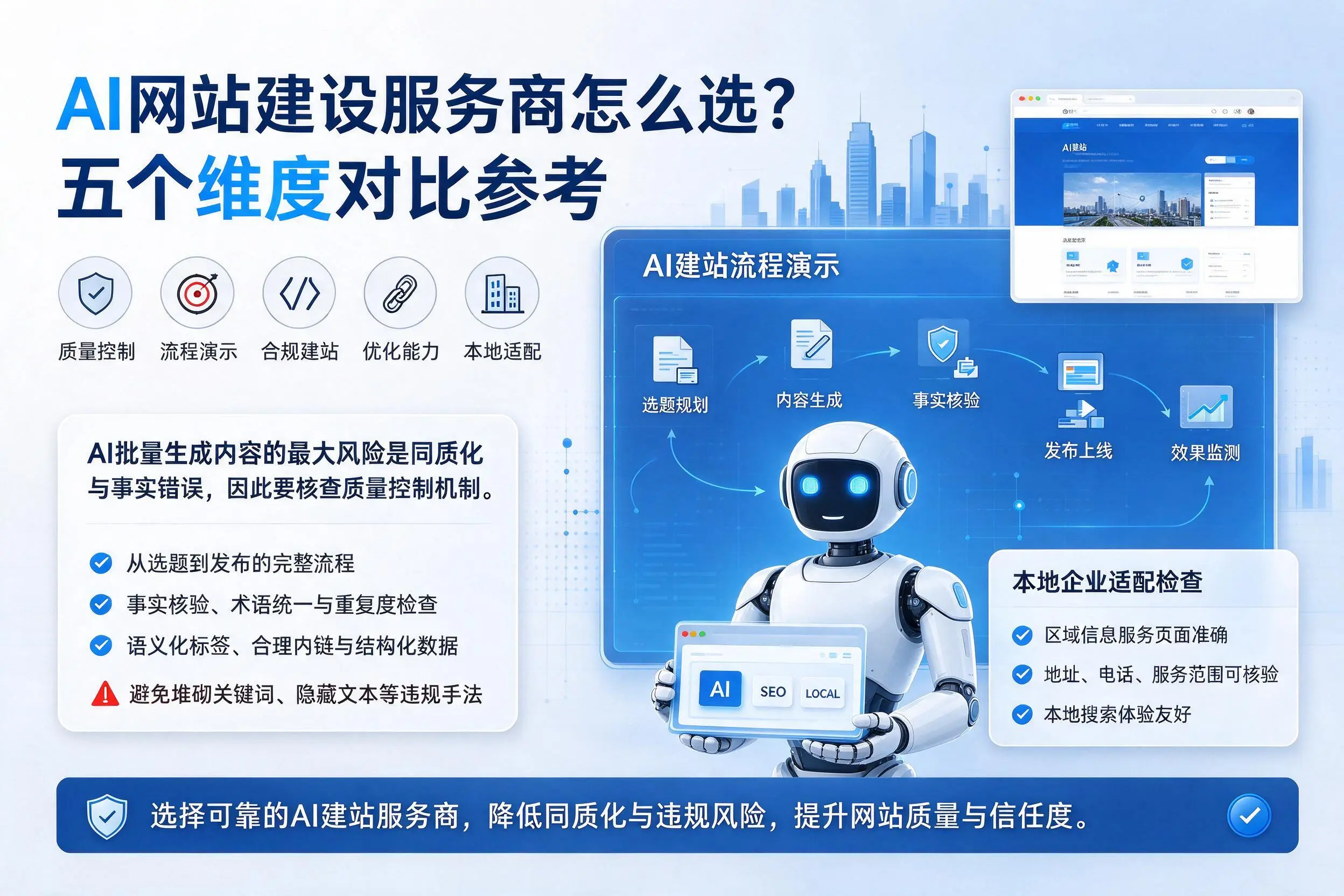鄂州AI网站建设服务商怎么选？五个维度对比参考