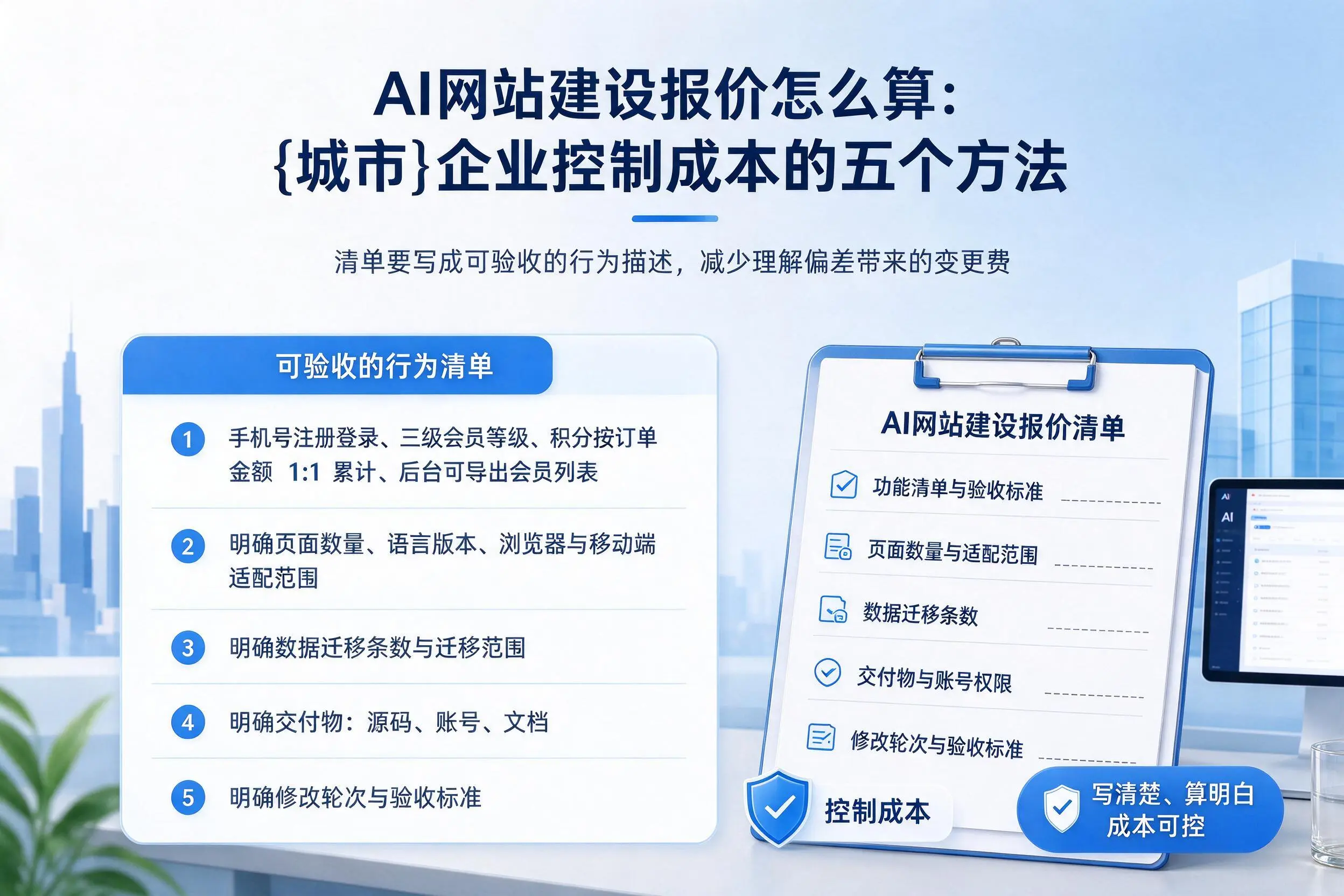 AI网站建设报价怎么算：鄂州企业控制成本的五个方法